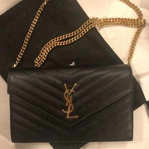 Matelasse Monogram YSL Wallet on Chain